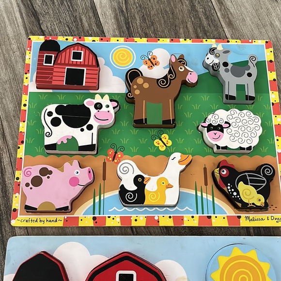 🐮2 WOOD PUZZLES🐷BOTH ON THE FARM & BOTH HAVE ALL OF THE PIECES GREAT CONDITION - Picture 3 of 6